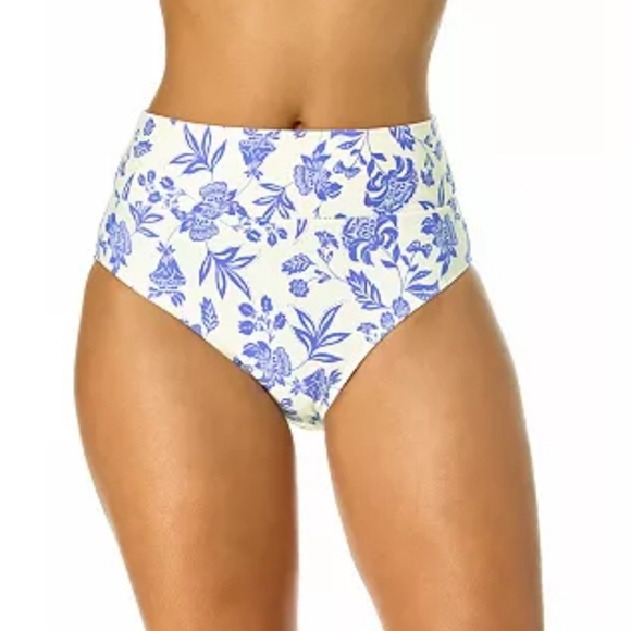 Catalina 3X High-Waist Blue Floral Bikini Bottoms UPF50+ NWT Swim - Picture 2 of 10